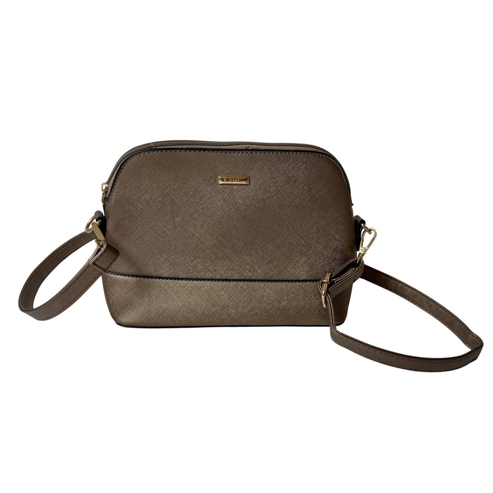 Elim and Paul Dome Crossbody Bag Metallic Bronze Dome‎ Satchel Adjustable Strap